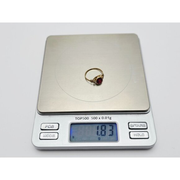 Beautiful 18K Solid Yellow Gold Designer Tourmaline & Diamond Ring - Size 5.75 - Picture 15 of 15